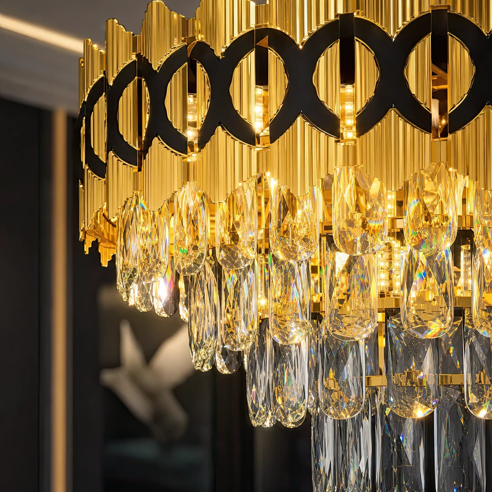 Candelabru Cristal Flippy Eleganza 8x E14 Auriu Lucios — imagine 6