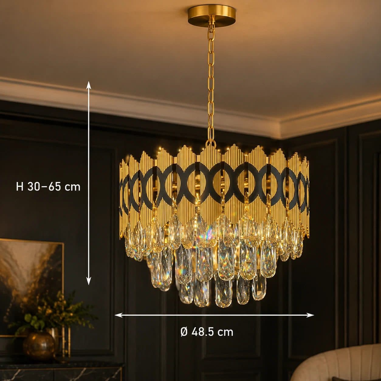 Candelabru Cristal Flippy Eleganza 8x E14 Auriu Lucios — imagine 8