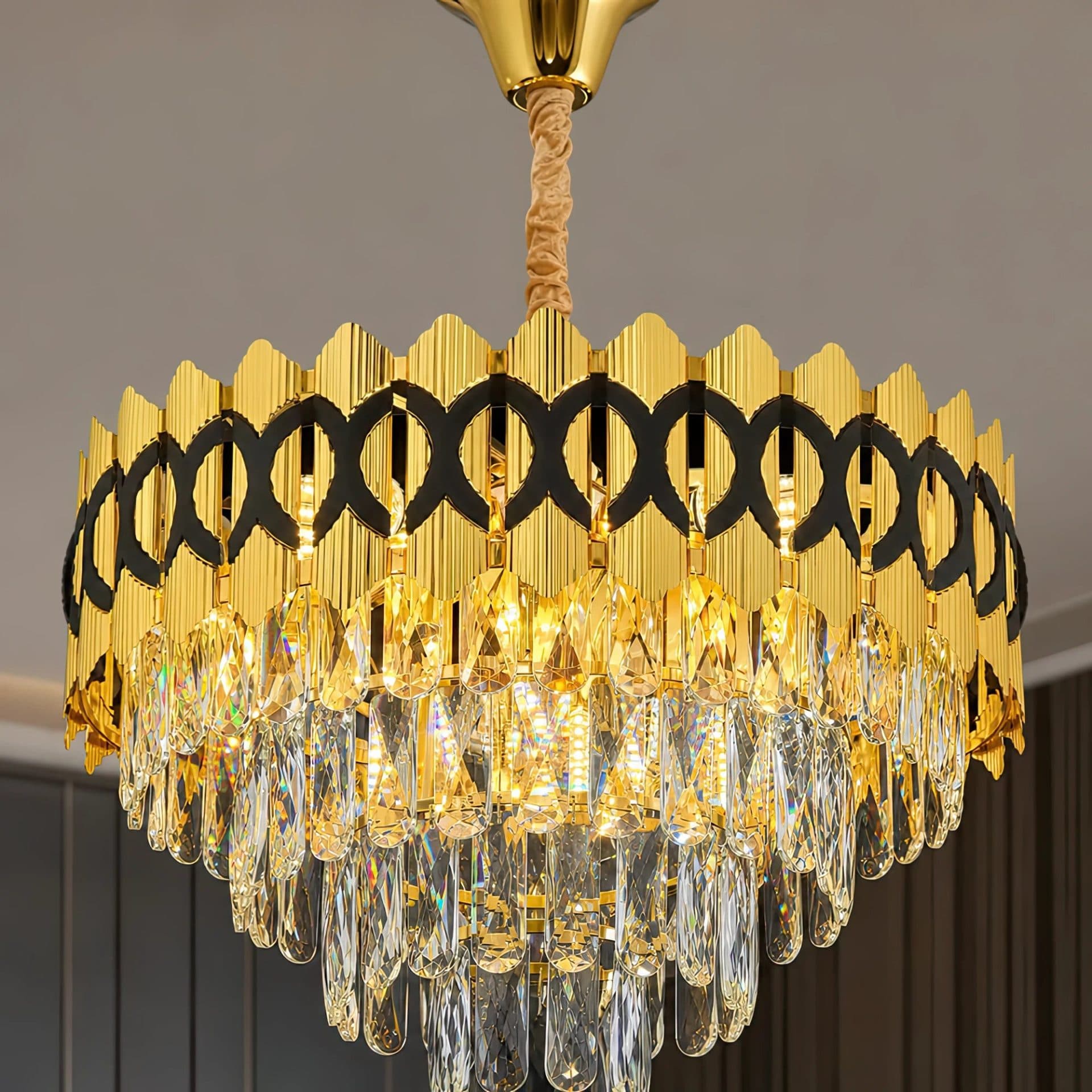 Candelabru Cristal Flippy Eleganza 8x E14 Auriu Lucios — imagine 9