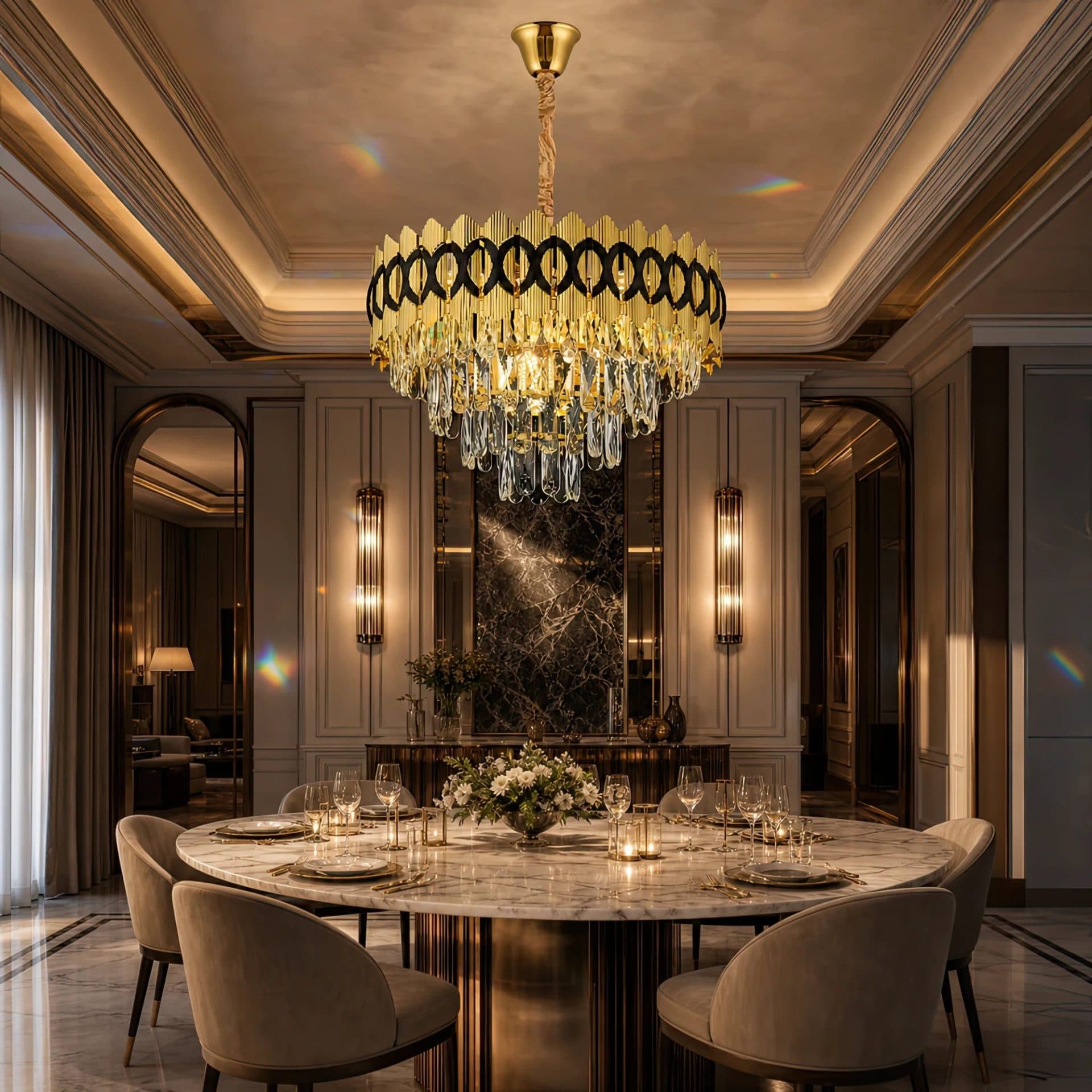 Candelabru Cristal Flippy Eleganza 8x E14 Auriu Lucios — imagine 10