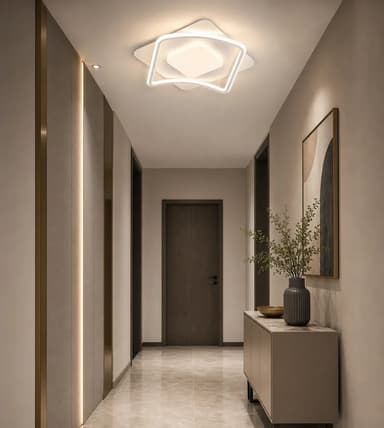 Lustra LED MODERNO 53W, 2 Patrate, Alb