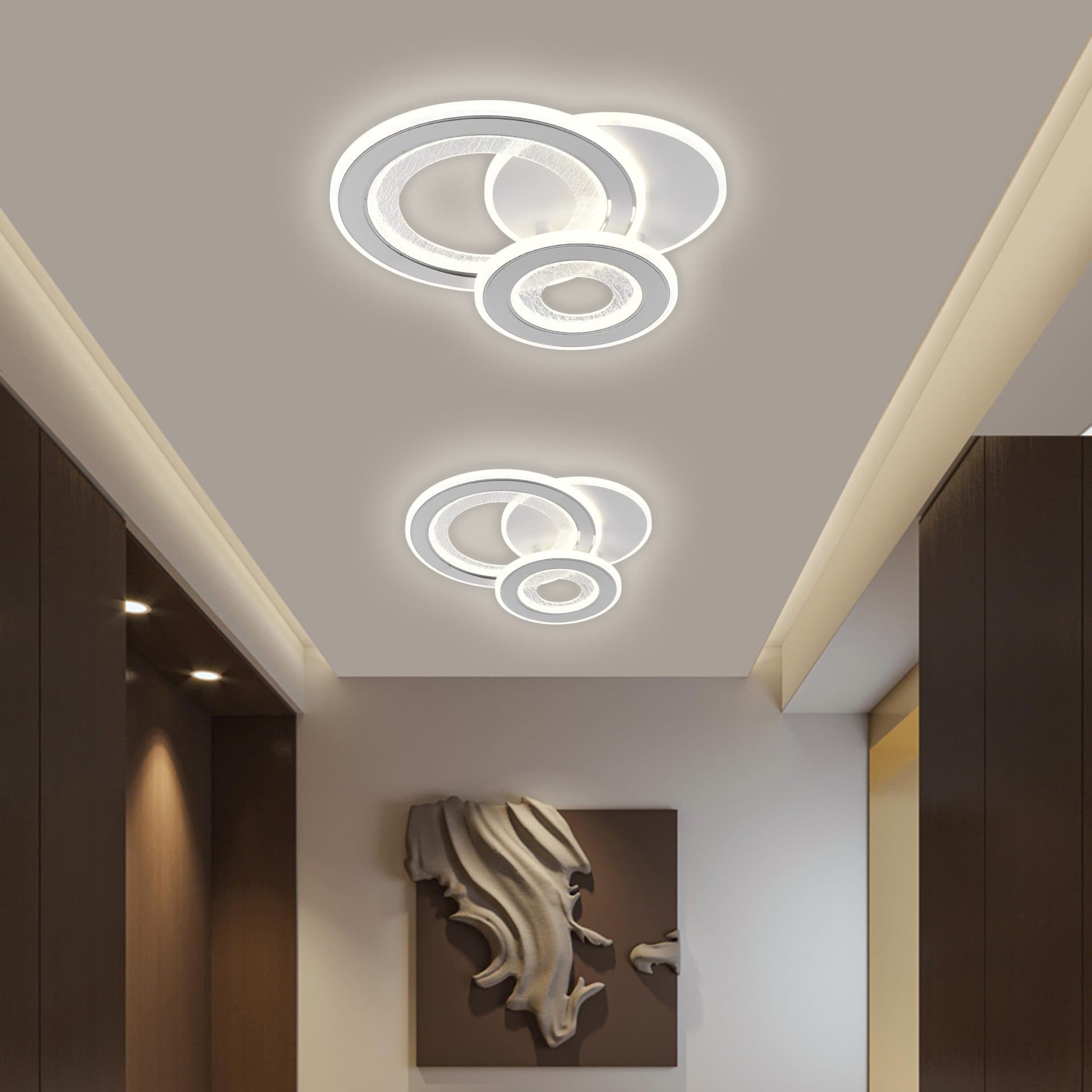Lustra LED Flippy 53W 3 Cercuri Alb — imagine 6