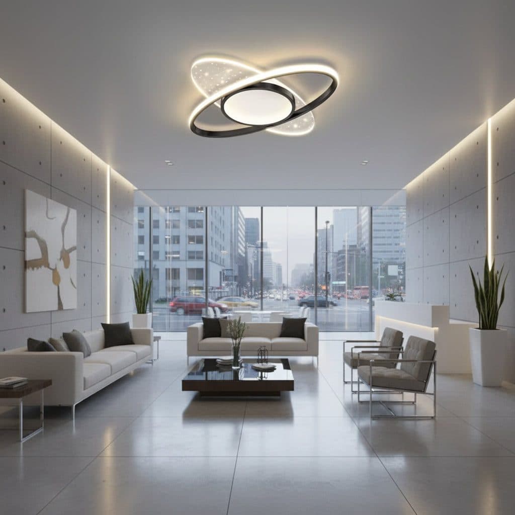 Lustra LED Flippy 69W Oval cu telecomanda, lumina Rece/Calda/Neutra, Dimabila, Negru — imagine 3