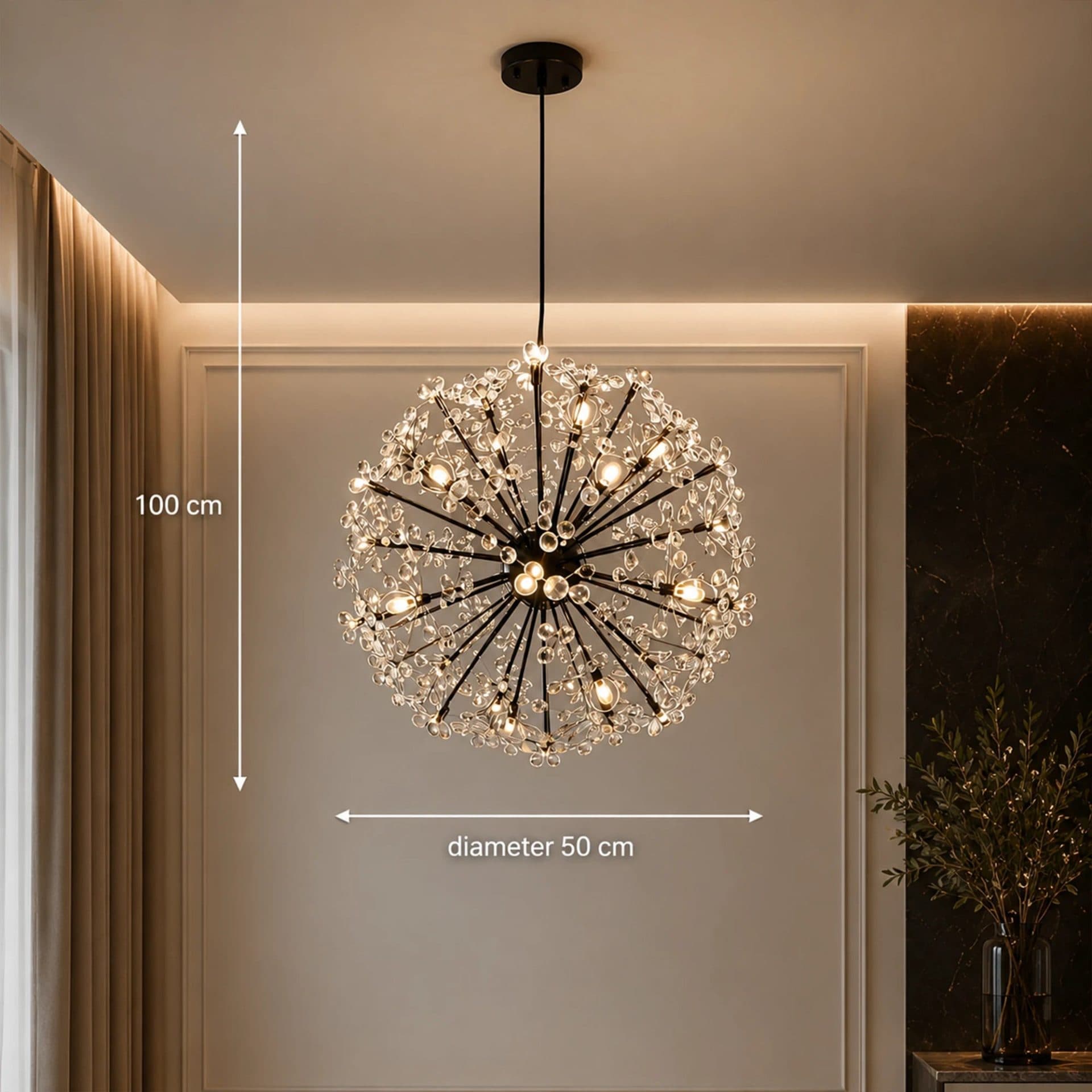 Candelabru Flippy Cristal Eleganza Negru 18x G4 — imagine 8