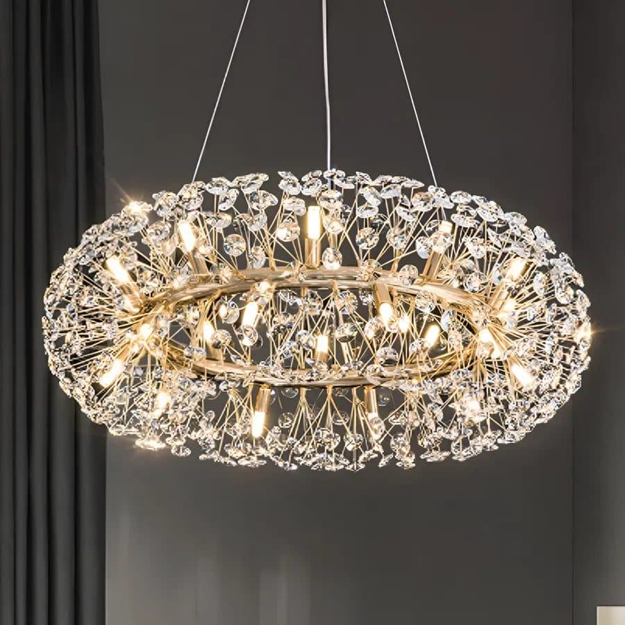 Candelabru Flippy Cristal SEGOVIA Magno 12x E14 Diametru 60cm Auriu Lucios — imagine 13