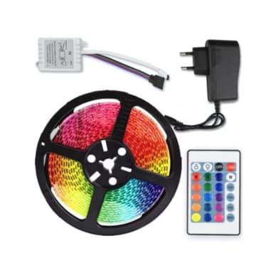 Kit Banda LED 2835 RGB 5m IP44 cu telecomanda Flippy