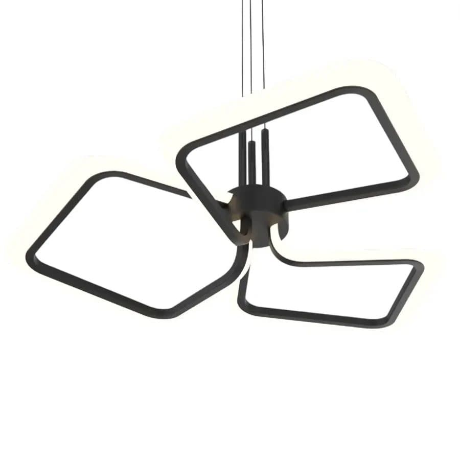 Lustra LED suspendata Flippy 58W 3 Patrate Dimabila Negru — imagine 2