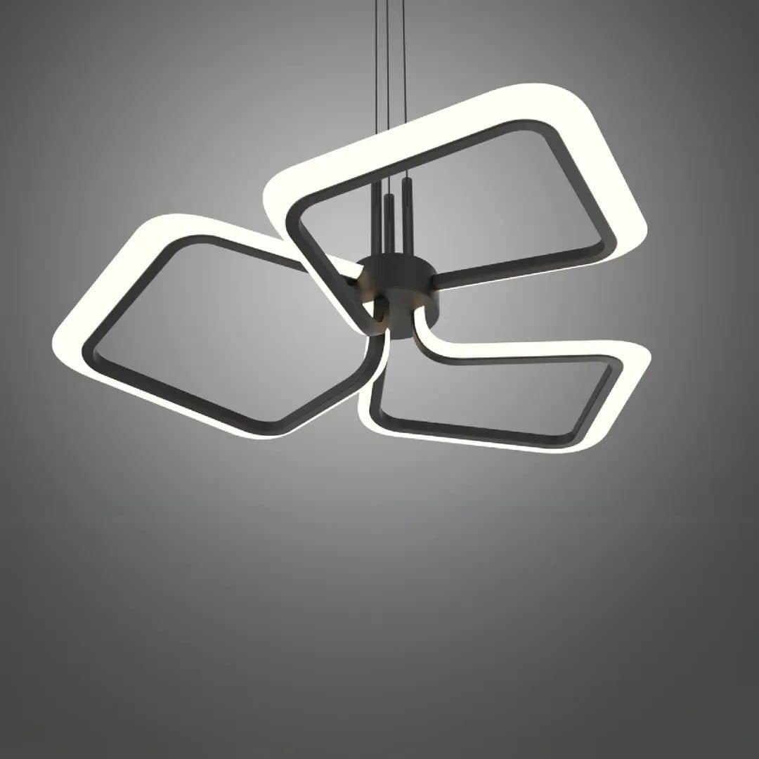 Lustra LED suspendata Flippy 58W 3 Patrate Dimabila Negru — imagine 5