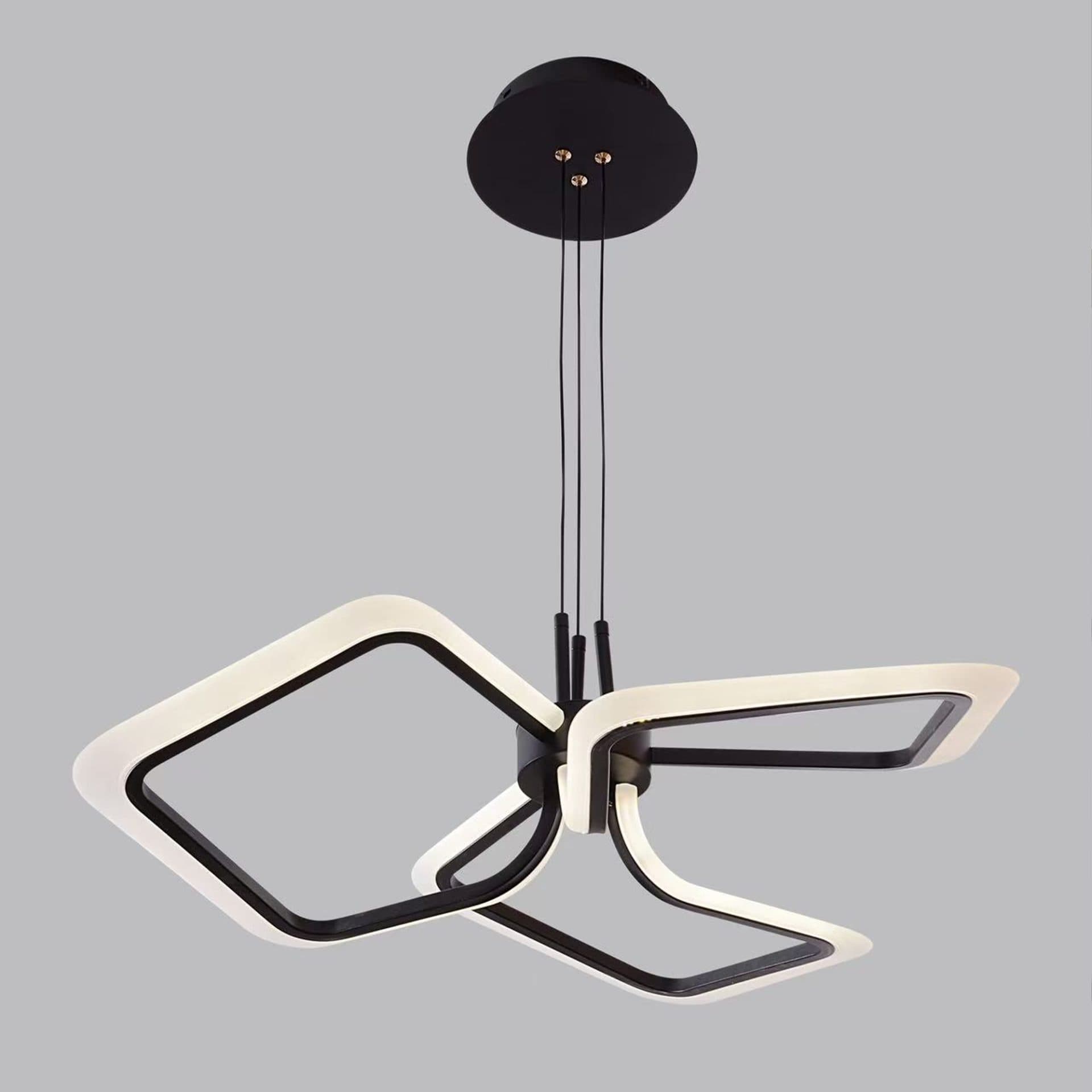 Lustra LED suspendata Flippy 58W 3 Patrate Dimabila Negru — imagine 7