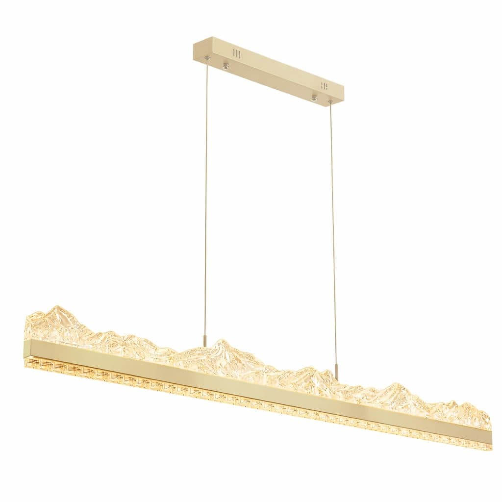 Lustra LED suspendata Flippy MARISTELLA 90W, Dimabila, Inaltime Reglabila, Auriu, Metal si Cristal — imagine 4