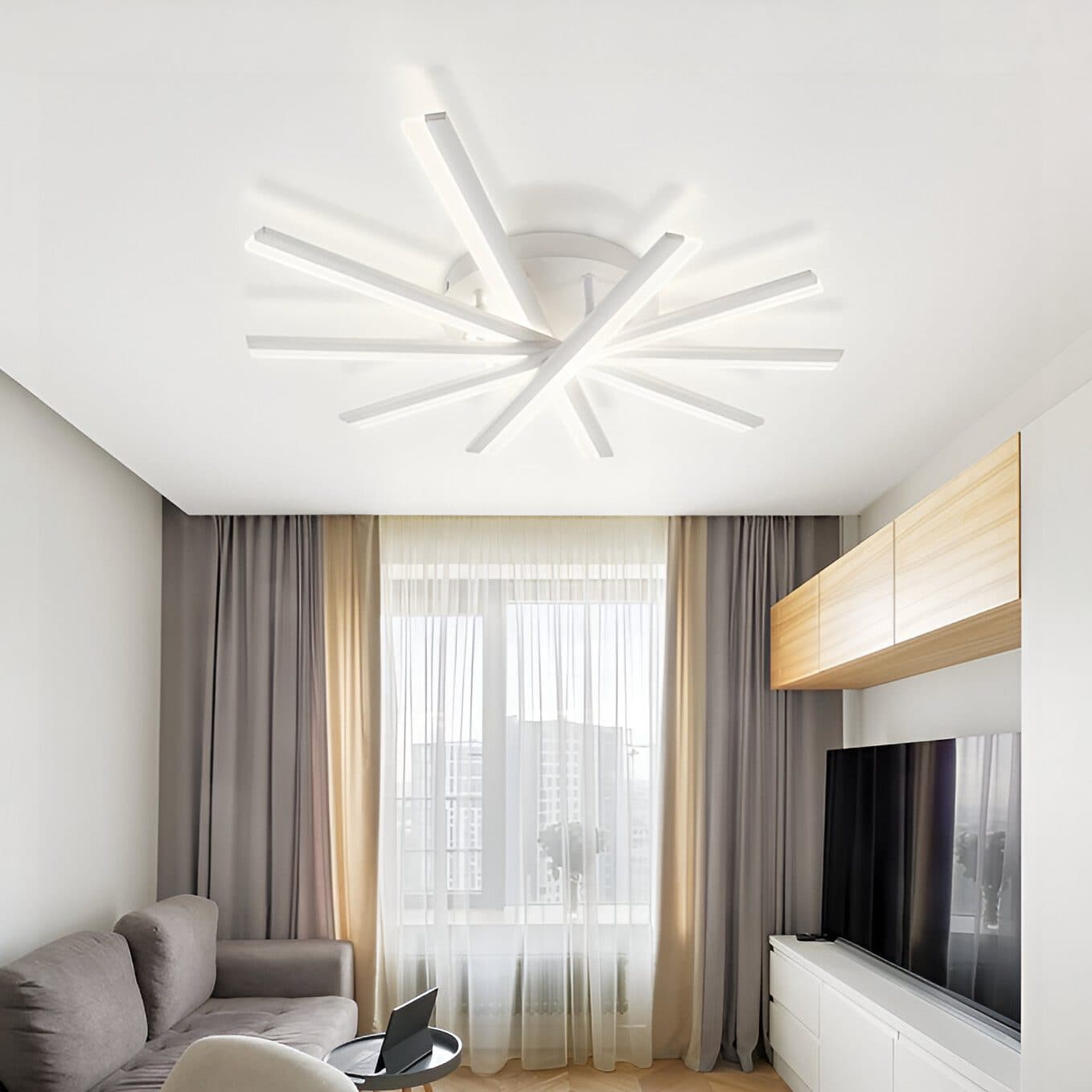 Lustra LED Flippy 67W Dimabila Alb — imagine 1