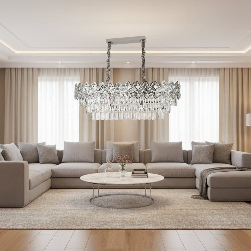 Candelabru Flippy Cristal WINDSOR Regalis 10x E14 Crom Lucios Inaltime Reglabila — imagine 6