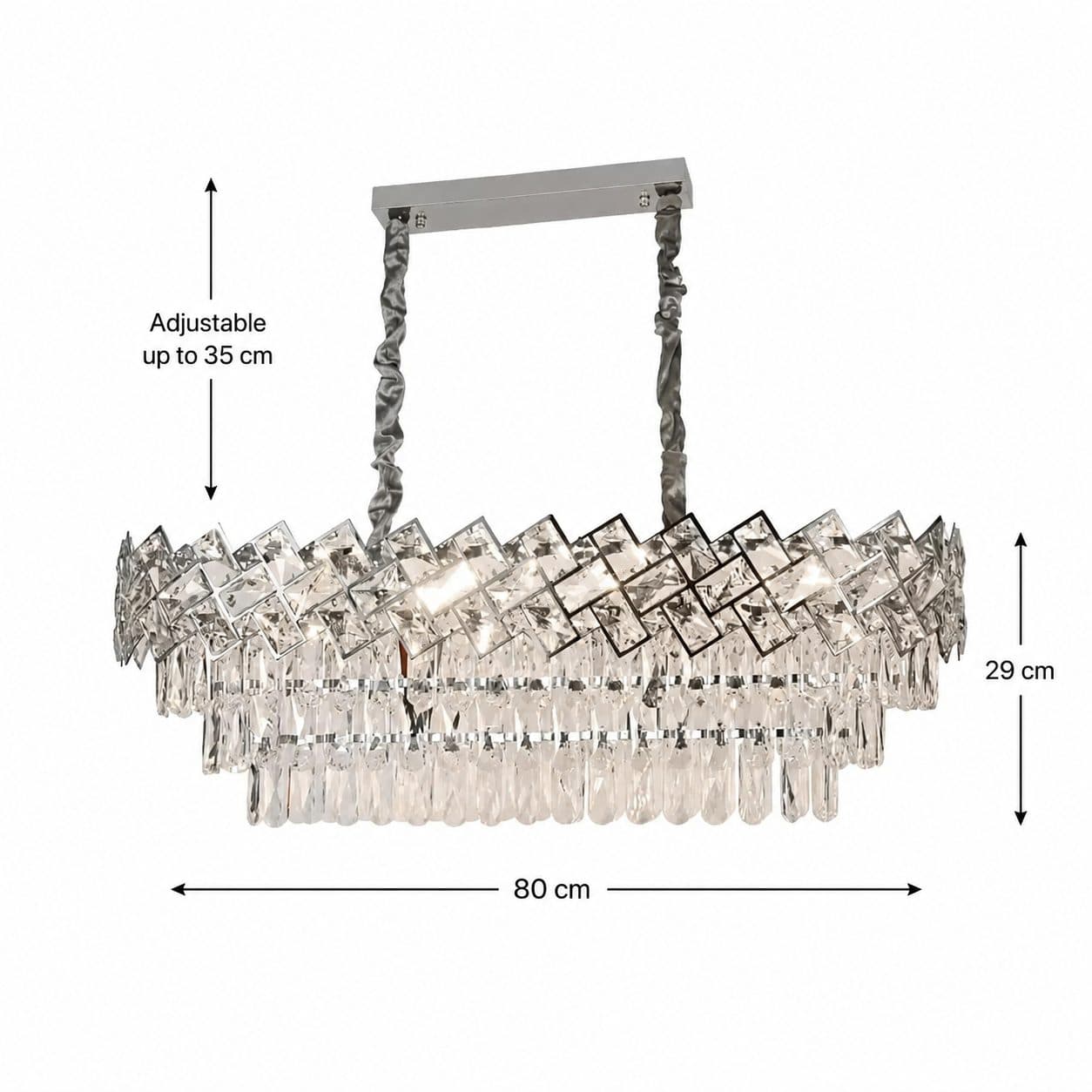 Candelabru Flippy Cristal WINDSOR Regalis 10x E14 Crom Lucios Inaltime Reglabila — imagine 9