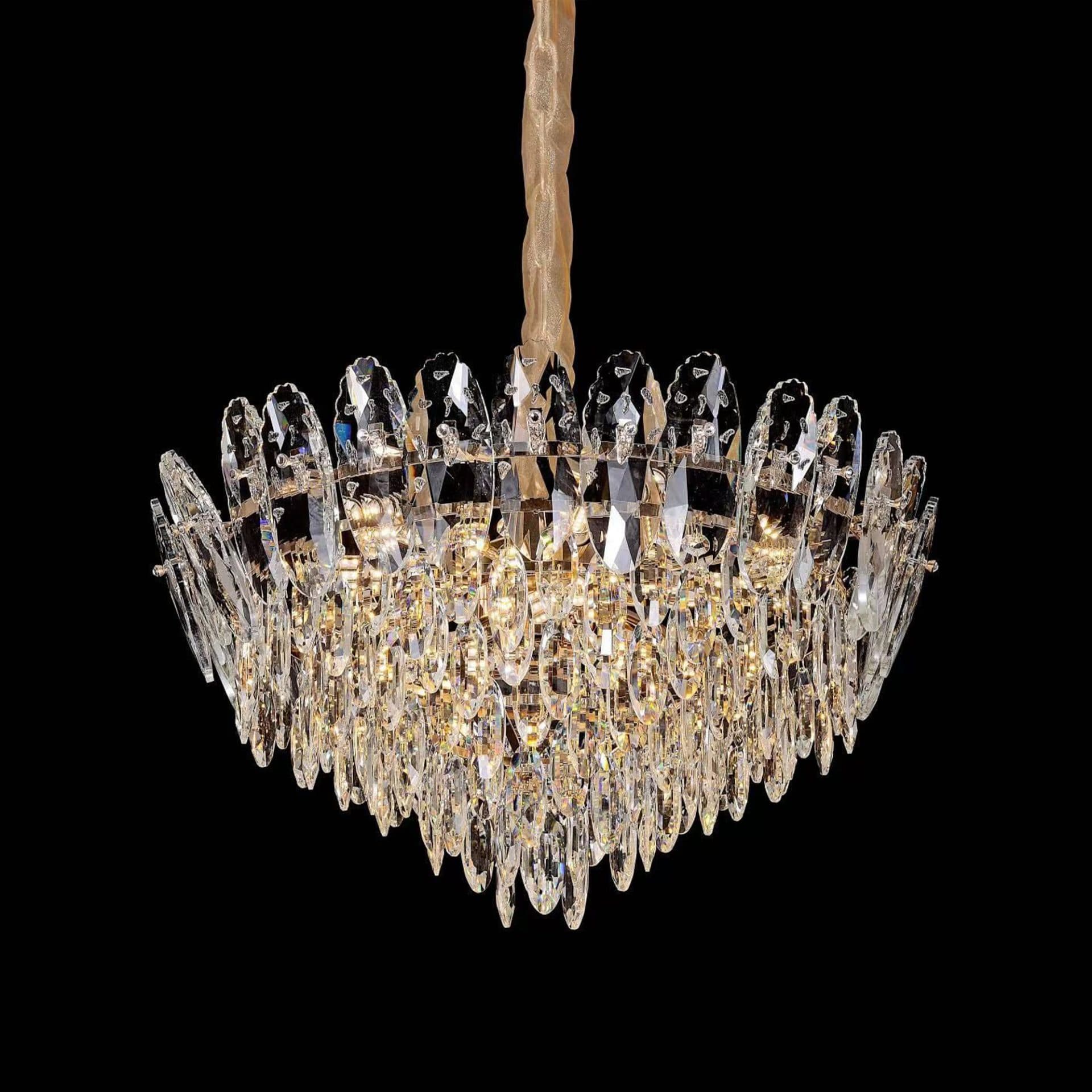 Candelabru Flippy Cristal AURELIUS Magno 11x E14 Diametru 60cm Auriu Lucios — imagine 1
