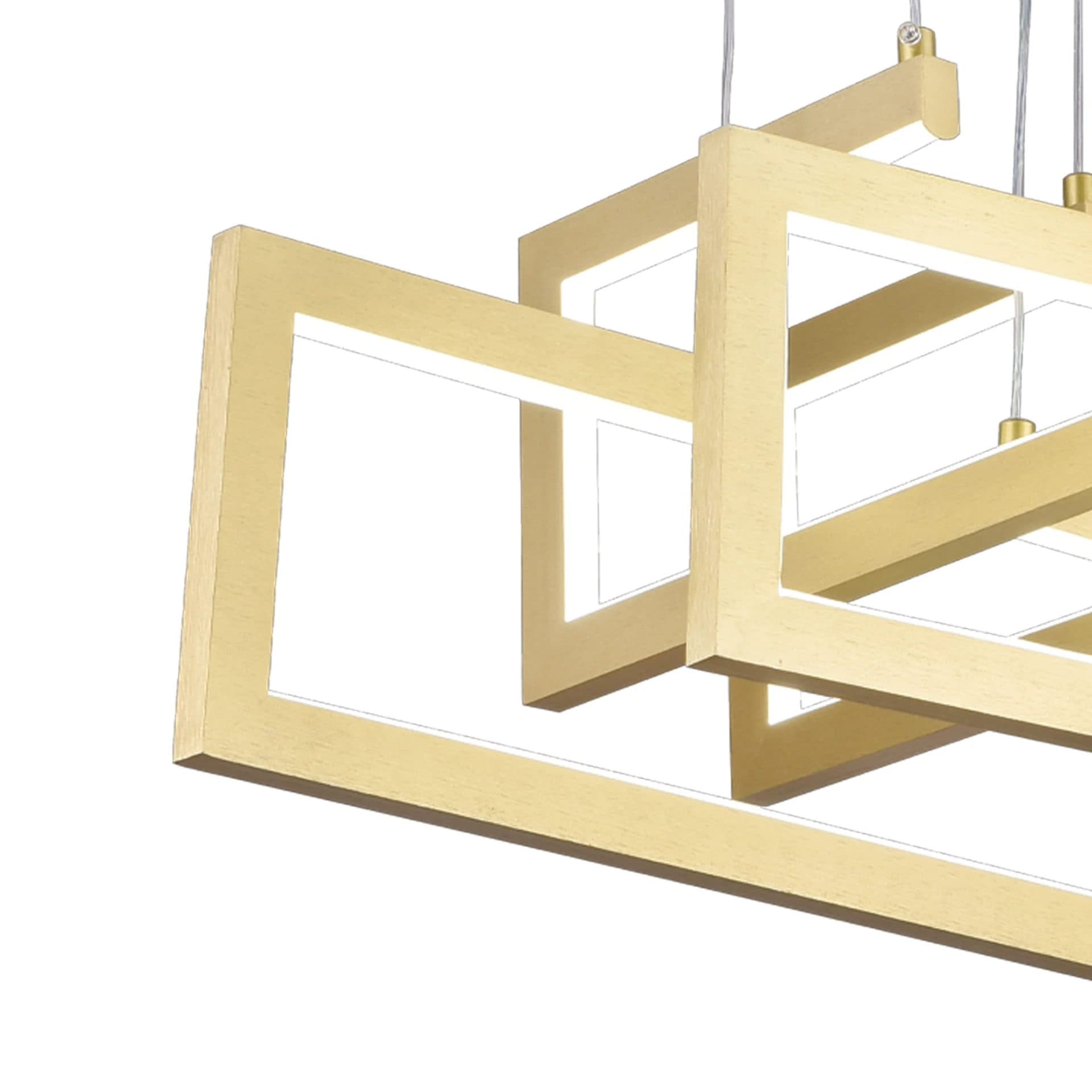 Lustra LED Suspendata Flippy 96W 4 Elementele Auriu Dimabila Inaltime Reglabila — imagine 3