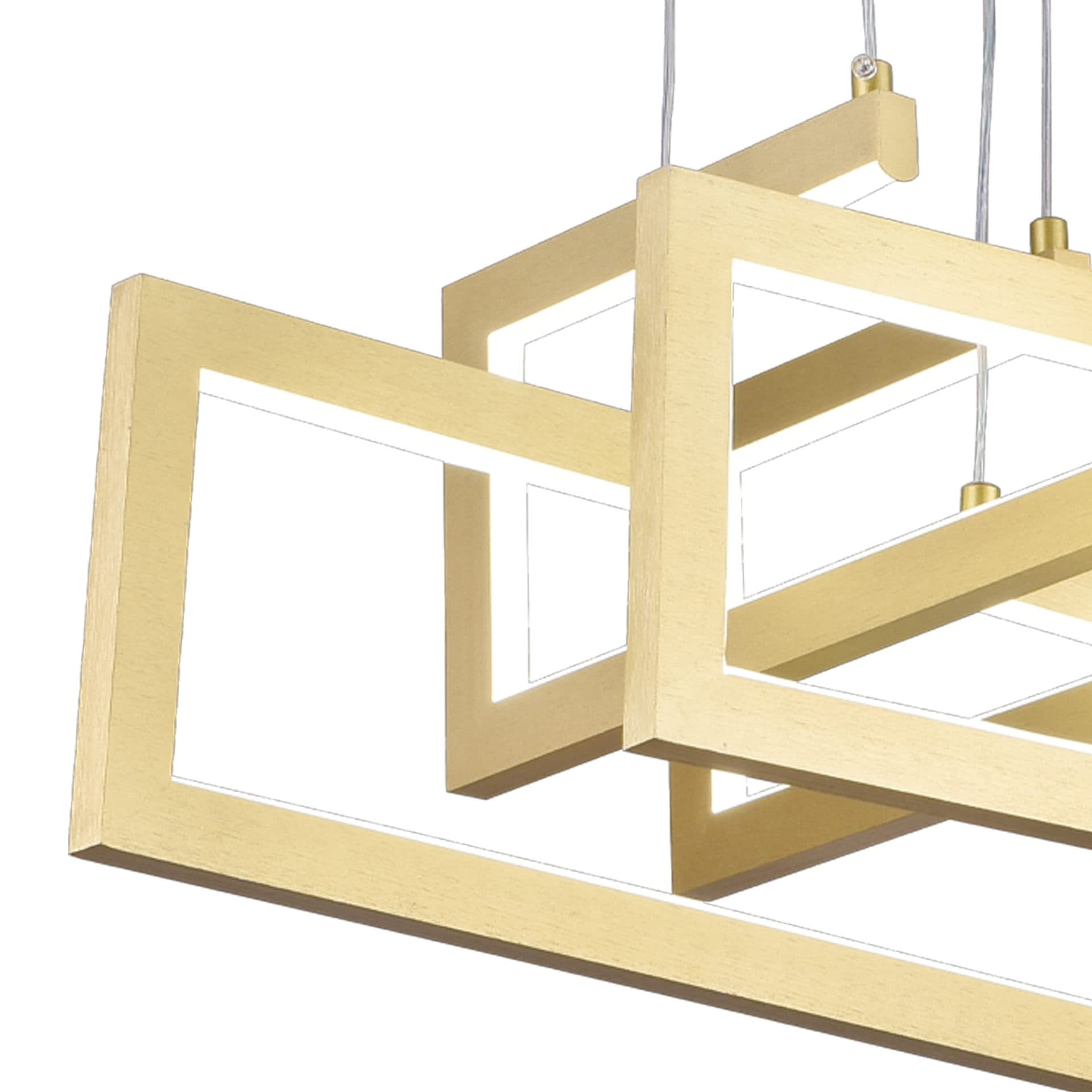Lustra LED Suspendata Flippy 96W 4 Elementele Auriu Dimabila Inaltime Reglabila — imagine 6