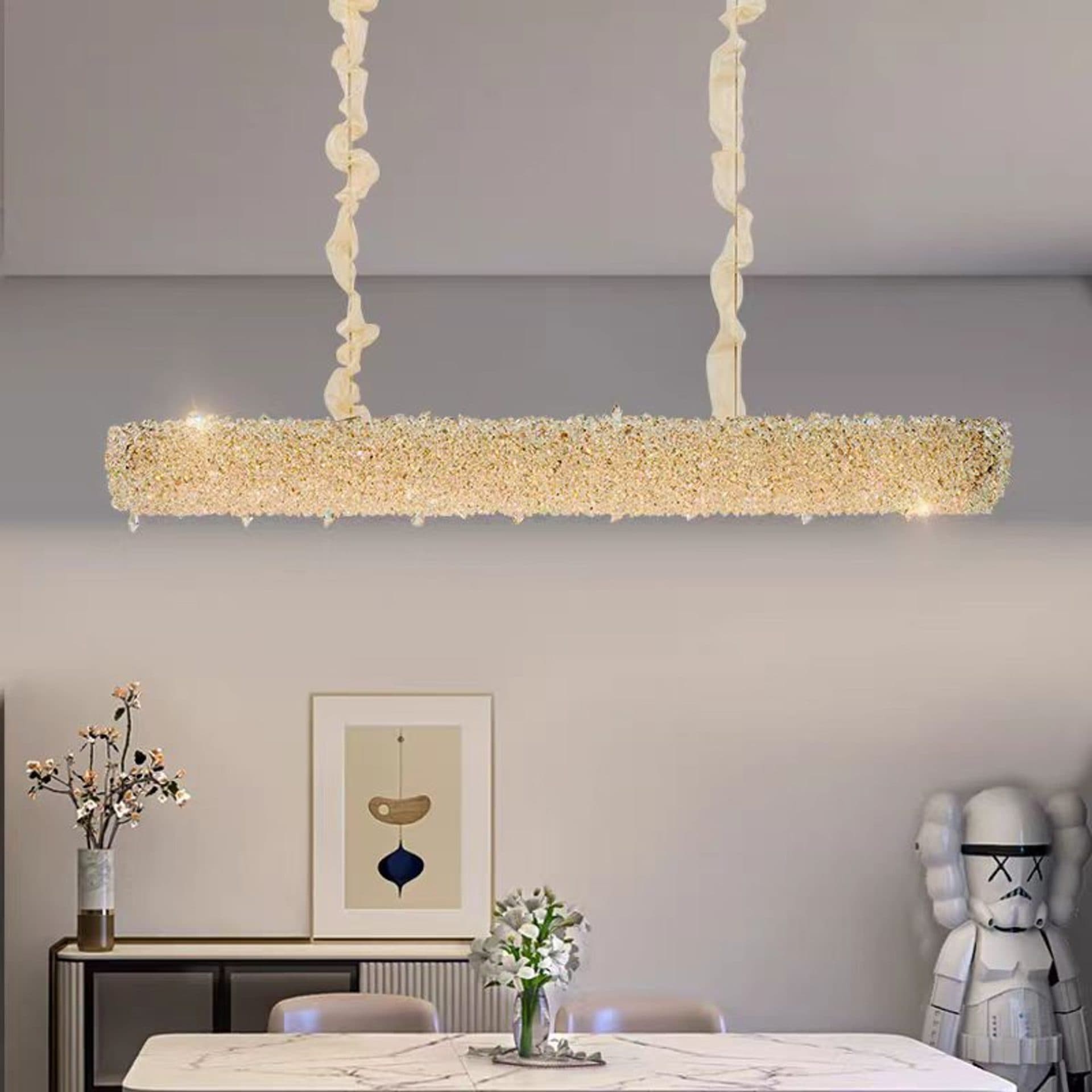 Candelabru Cristal Flippy PRAGA Imperio 35W 96cm Auriu — imagine 1