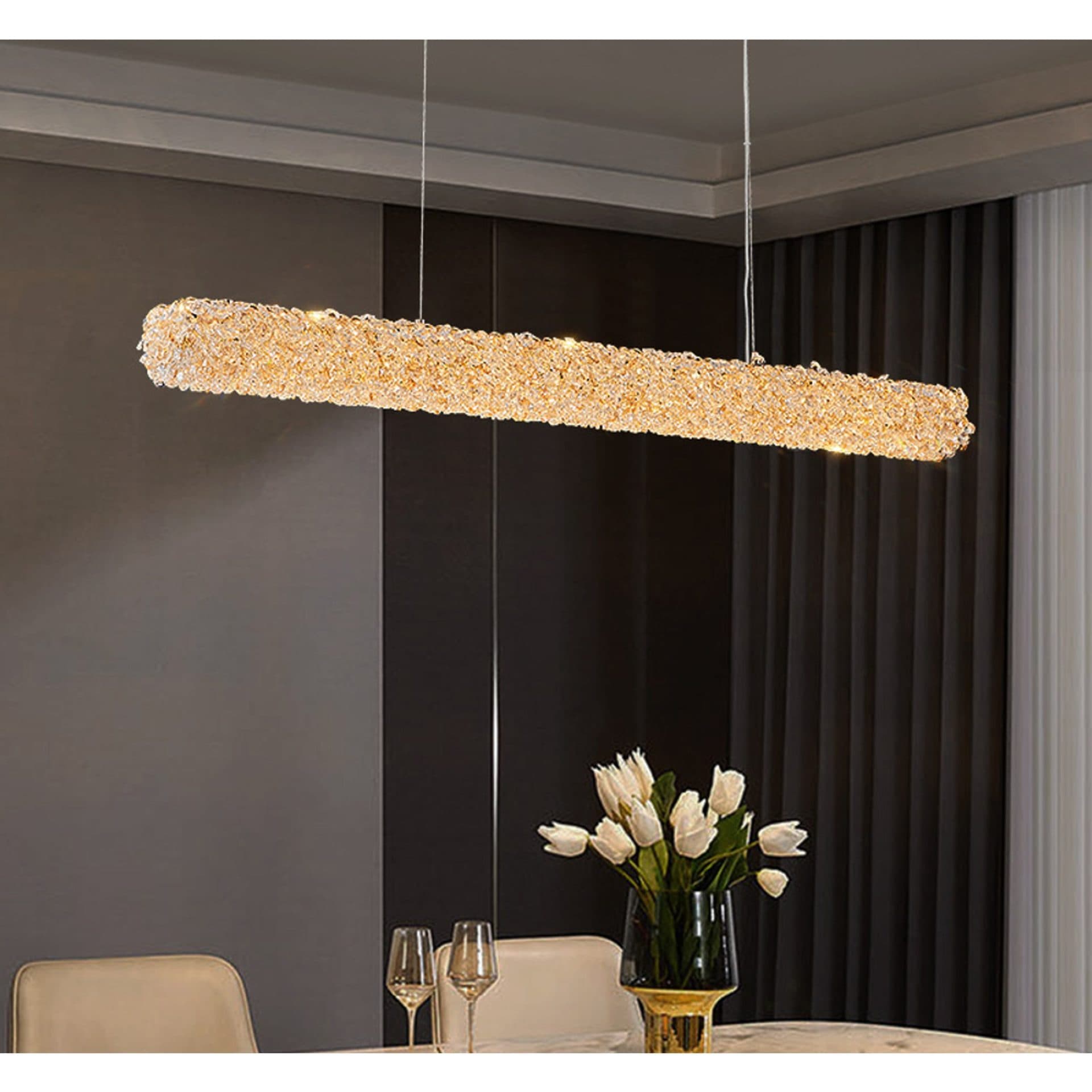 Candelabru Cristal Flippy PRAGA Imperio 35W 96cm Auriu — imagine 4