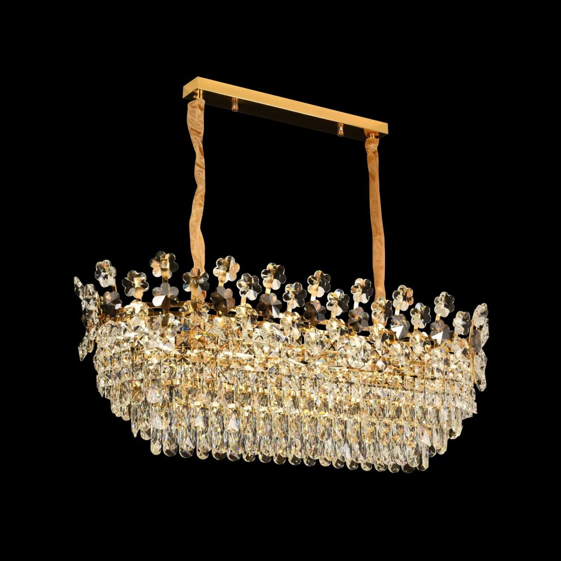 Candelabru Cristal Flippy FLORENCE Imperio 10x E14 Auriu Lucios Inaltime Reglabila — imagine 3