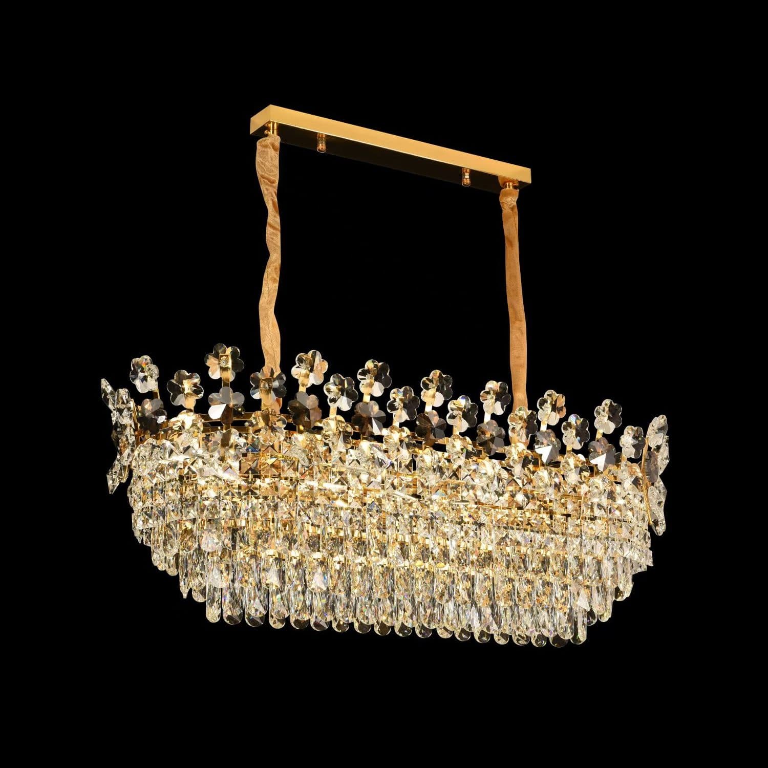 Candelabru Cristal Flippy FLORENCE Imperio 10x E14 Auriu Lucios Inaltime Reglabila — imagine 6
