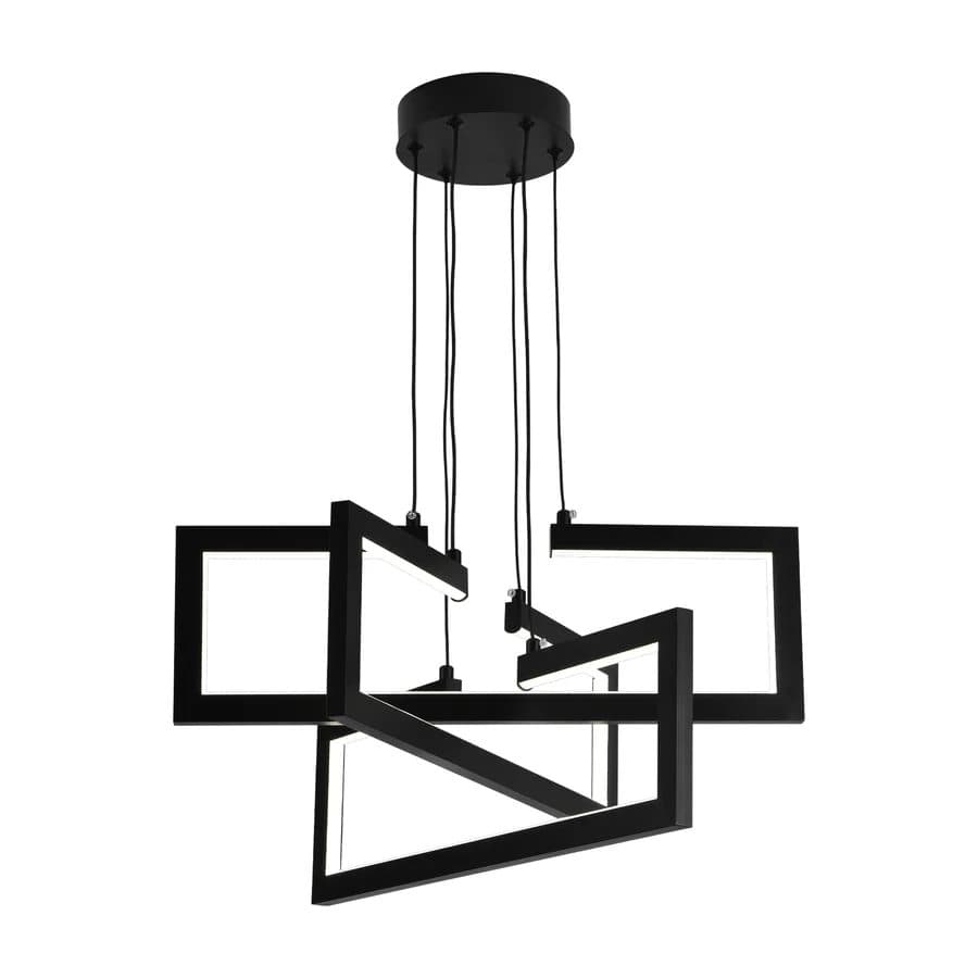 Lustra LED Suspendata Flippy 71W 3 elemente Dimabila Inaltime Reglabila Negru — imagine 1