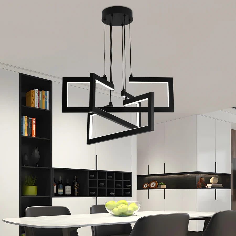 Lustra LED Suspendata Flippy 71W 3 elemente Dimabila Inaltime Reglabila Negru — imagine 2