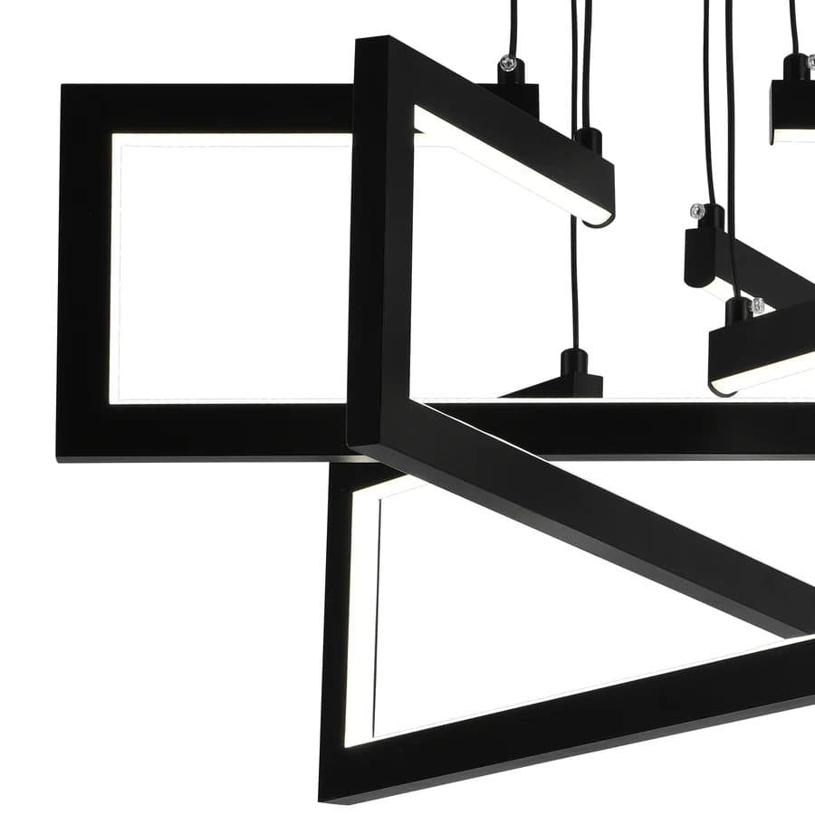 Lustra LED Suspendata Flippy 71W 3 elemente Dimabila Inaltime Reglabila Negru — imagine 6