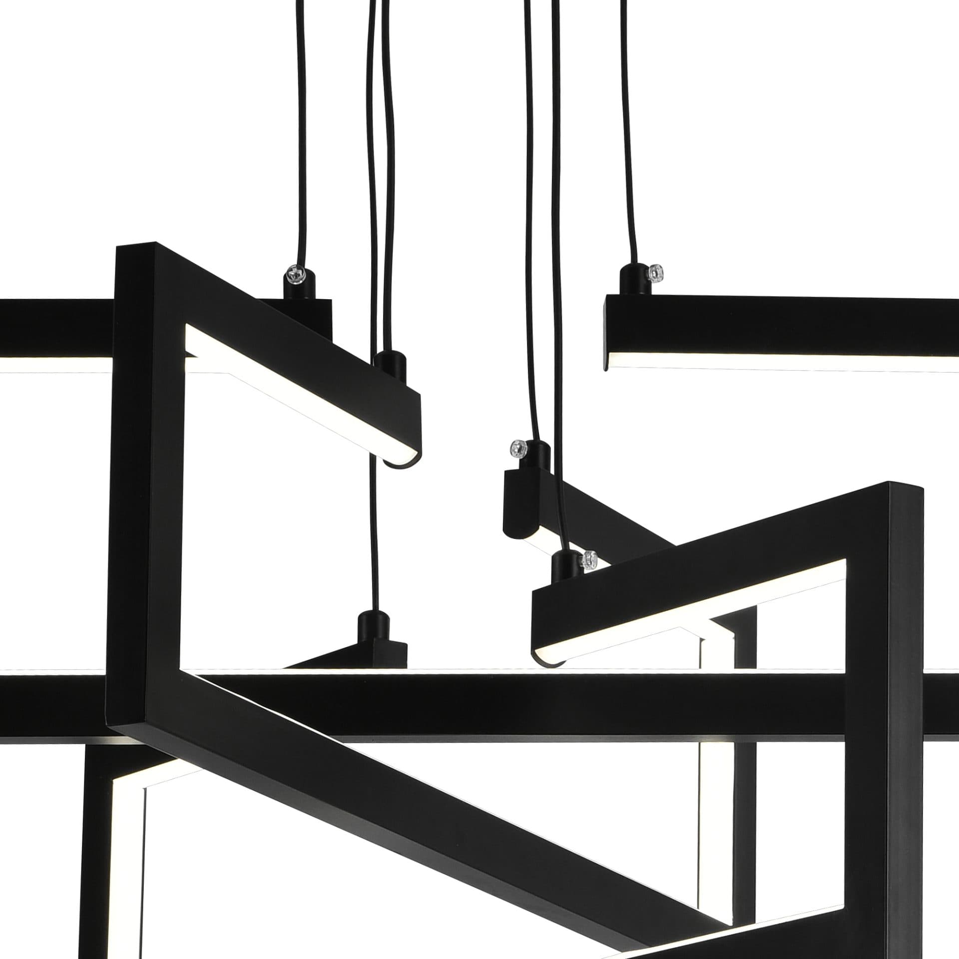 Lustra LED Suspendata Flippy 71W 3 elemente Dimabila Inaltime Reglabila Negru — imagine 11