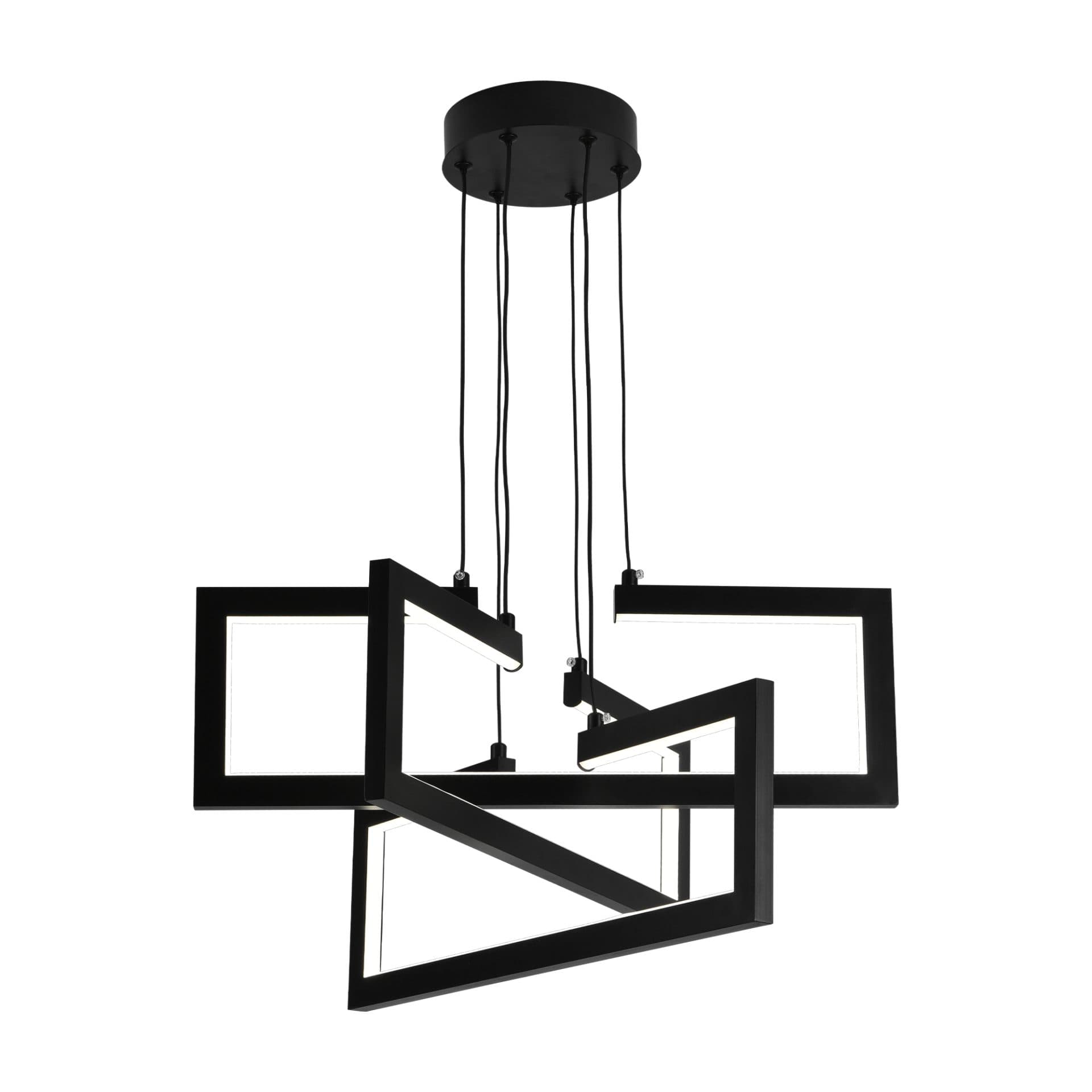 Lustra LED Suspendata Flippy 71W 3 elemente Dimabila Inaltime Reglabila Negru — imagine 12