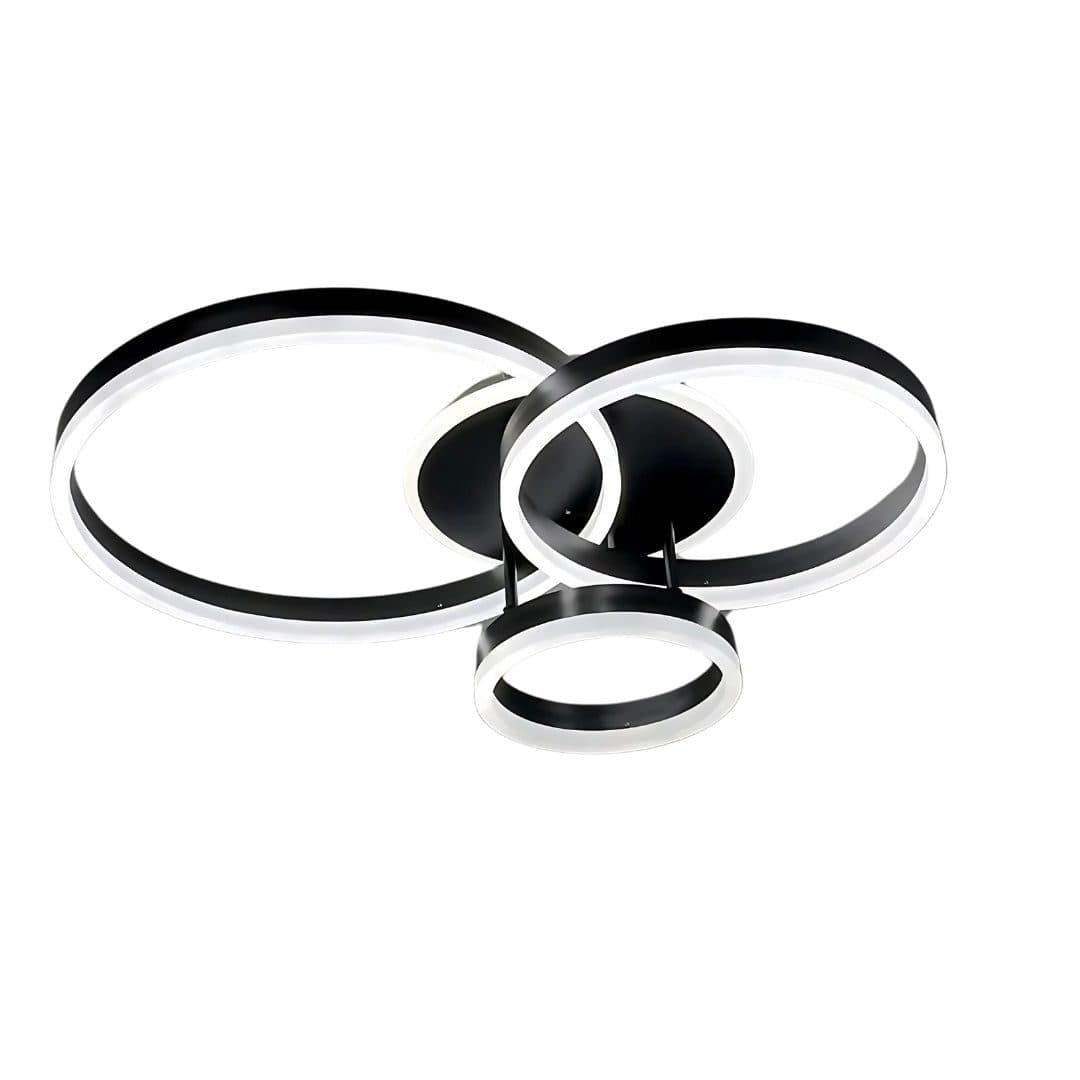 Lustra LED Flippy 68W 3 Cercuri Dimabila Negru — imagine 7