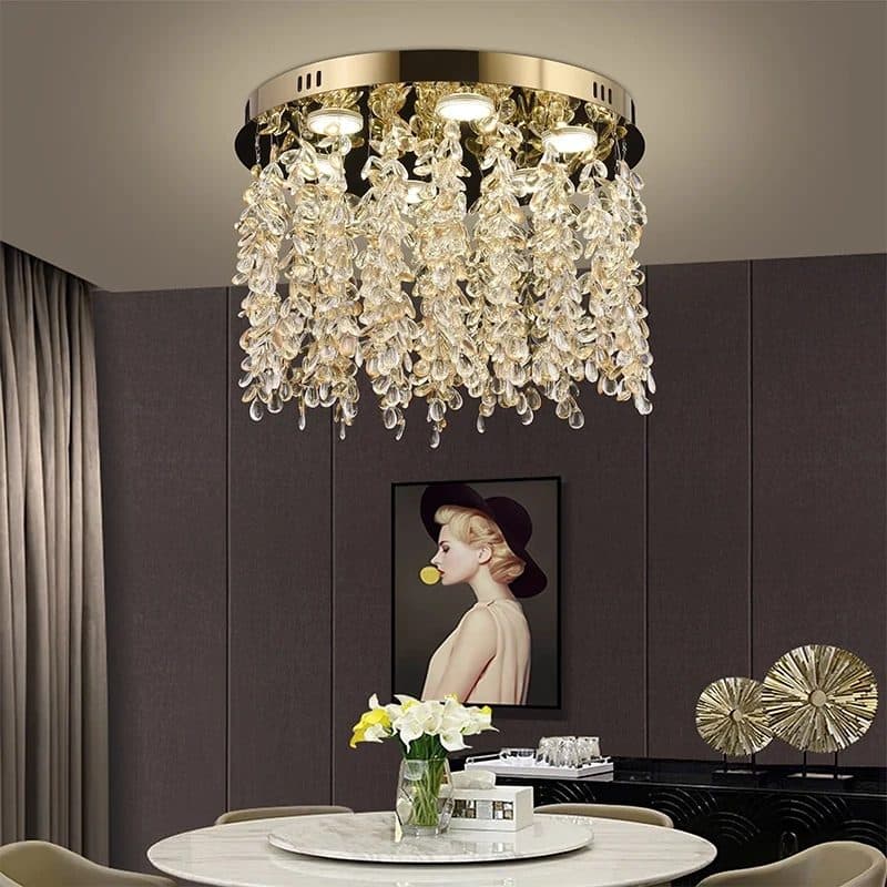 Candelabru LED Flippy Cristal Rotund 22W Auriu — imagine 6
