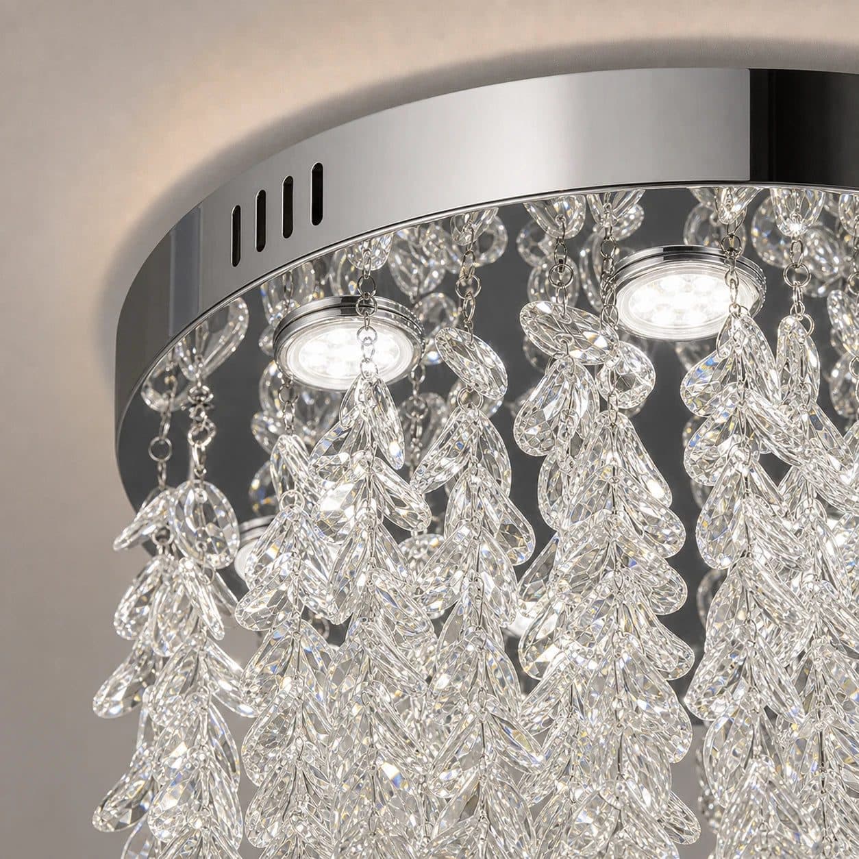 Candelabru LED Flippy Cristal Rotund 22W Auriu — imagine 4