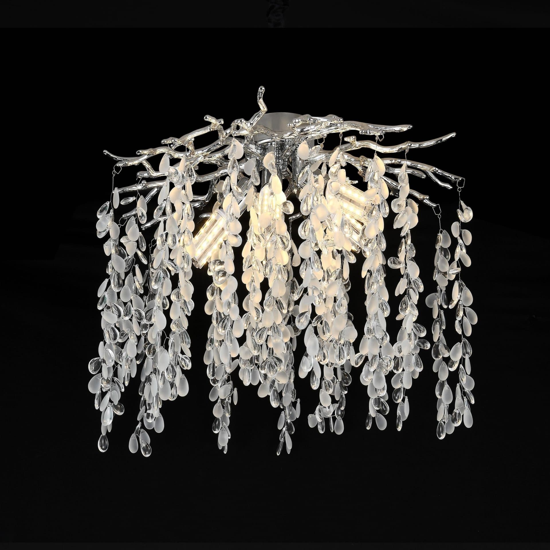 Candelabru Flippy Cristal WILLOW, 5x E14, Diametru 50cm, Crom — imagine 1