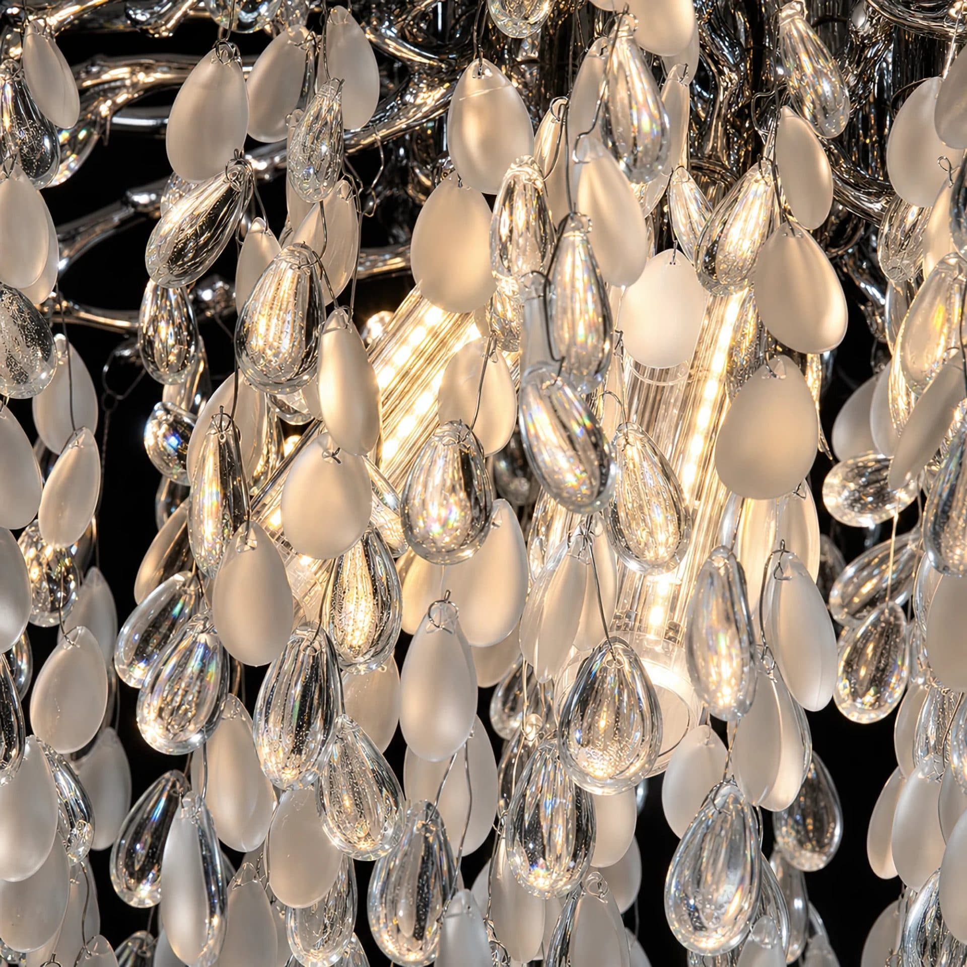 Candelabru Flippy Cristal WILLOW, 5x E14, Diametru 50cm, Crom — imagine 4
