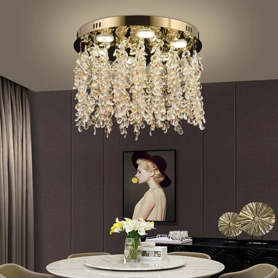 Candelabru LED Flippy Cristal Rotund 29W Auriu Lucios — imagine 2