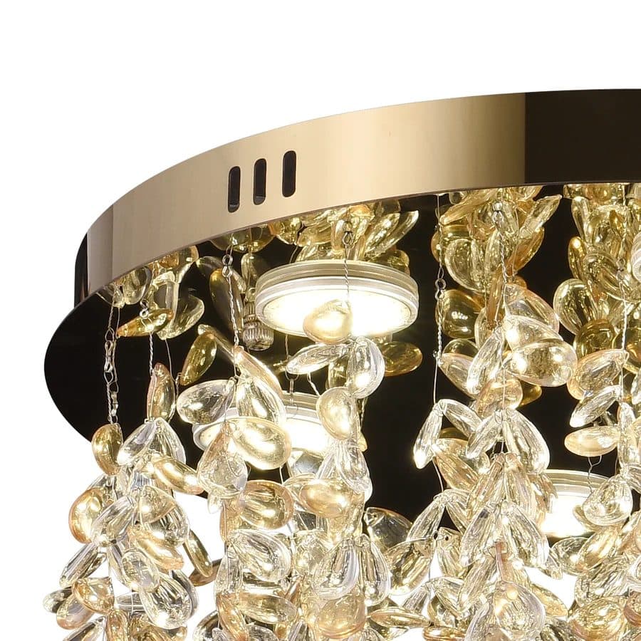 Candelabru LED Flippy Cristal Rotund 29W Auriu Lucios — imagine 4
