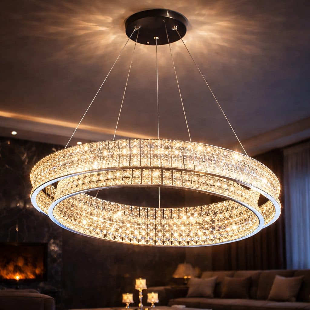 Lustra LED Flippy 54W Cristal si Metal Dimabila Inaltime Reglabila — imagine 7