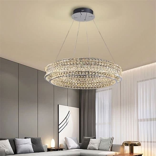Lustra LED Flippy 54W Cristal si Metal Dimabila Inaltime Reglabila — imagine 9