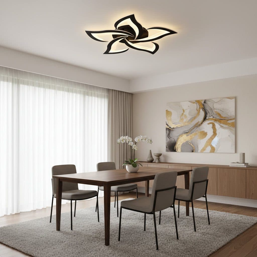 Lustra LED Flippy LT660/5BK 5 Elementele 54W 3000/4000/6000K Negru Inaltime Reglabila — imagine 4