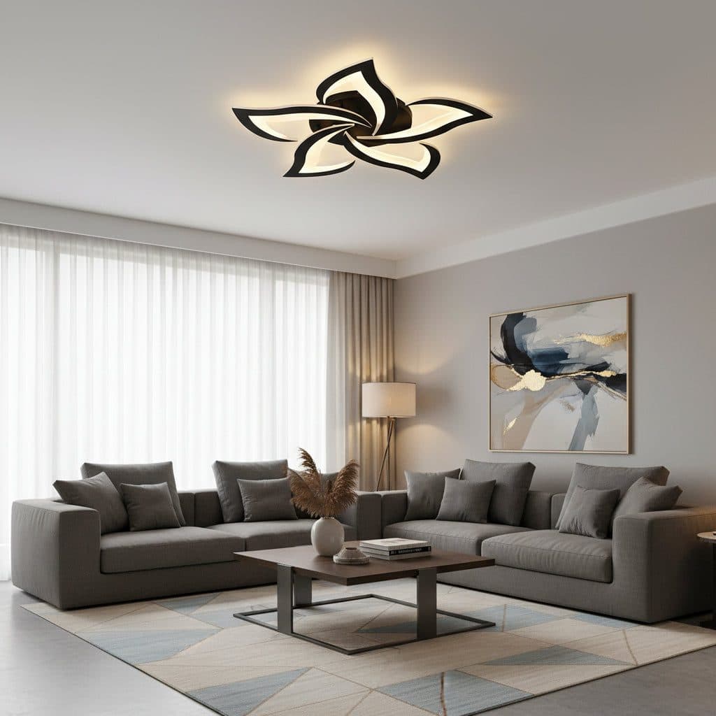 Lustra LED Flippy LT660/5BK 5 Elementele 54W 3000/4000/6000K Negru Inaltime Reglabila — imagine 5