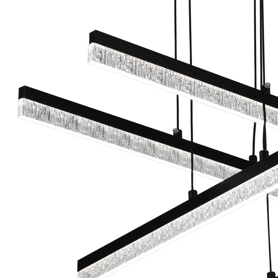 Lustra LED Suspendata Flippy STRATA 4 elemente 54W 3000/4000/6000K Negru Inaltime Reglabila — imagine 2