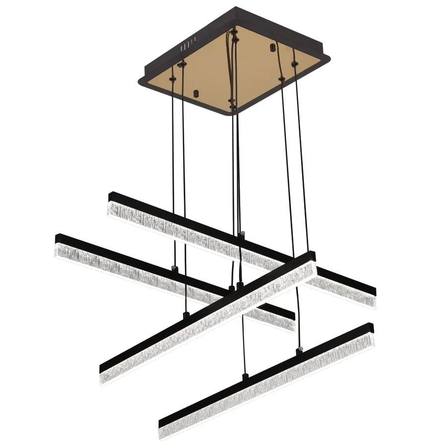 Lustra LED Suspendata Flippy STRATA 4 elemente 54W 3000/4000/6000K Negru Inaltime Reglabila — imagine 3