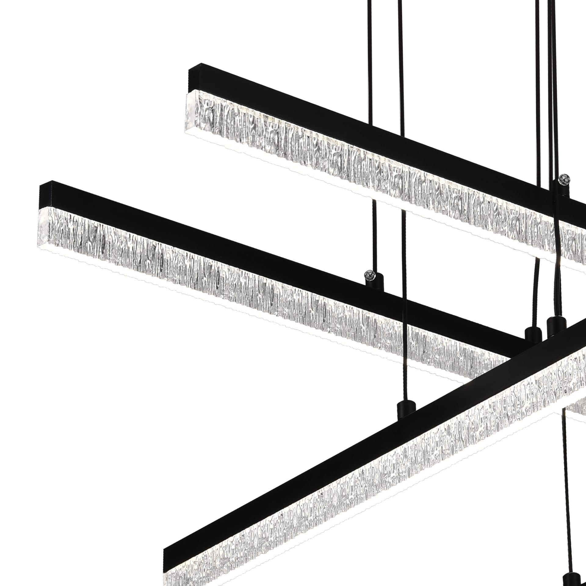 Lustra LED Suspendata Flippy STRATA 4 elemente 54W 3000/4000/6000K Negru Inaltime Reglabila — imagine 5