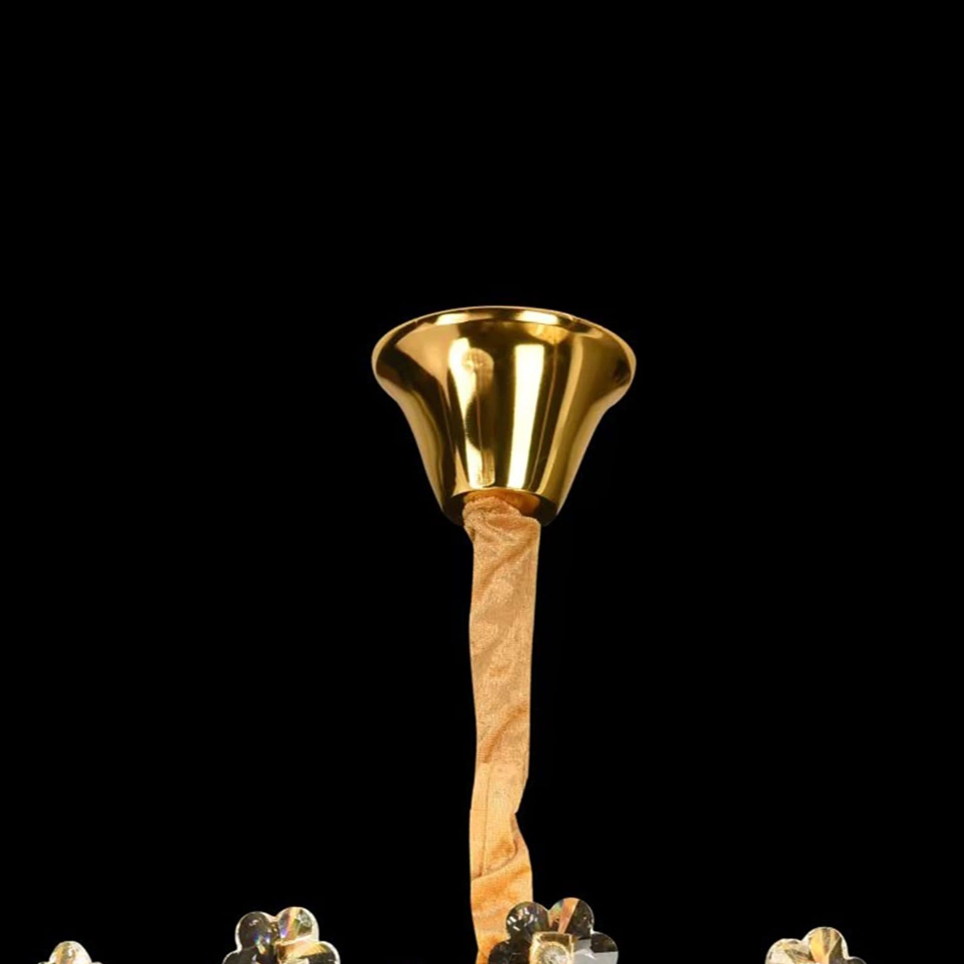Candelabru Cristal Flippy Eleganza 9x E14, Diametru 50cm, Auriu Lucios, Inaltime Reglabila — imagine 3