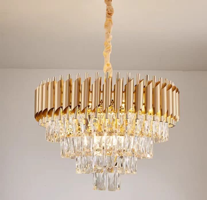 Candelabru Flippy Cristal VERSAILLES Magno 8x E14, Diametru 60cm, Auriu, Inaltime Reglabila — imagine 5