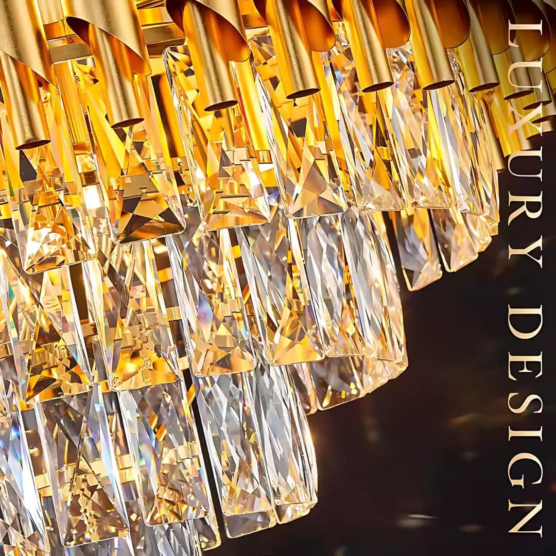 Candelabru Flippy Cristal VERSAILLES Magno 8x E14, Diametru 60cm, Auriu, Inaltime Reglabila — imagine 6
