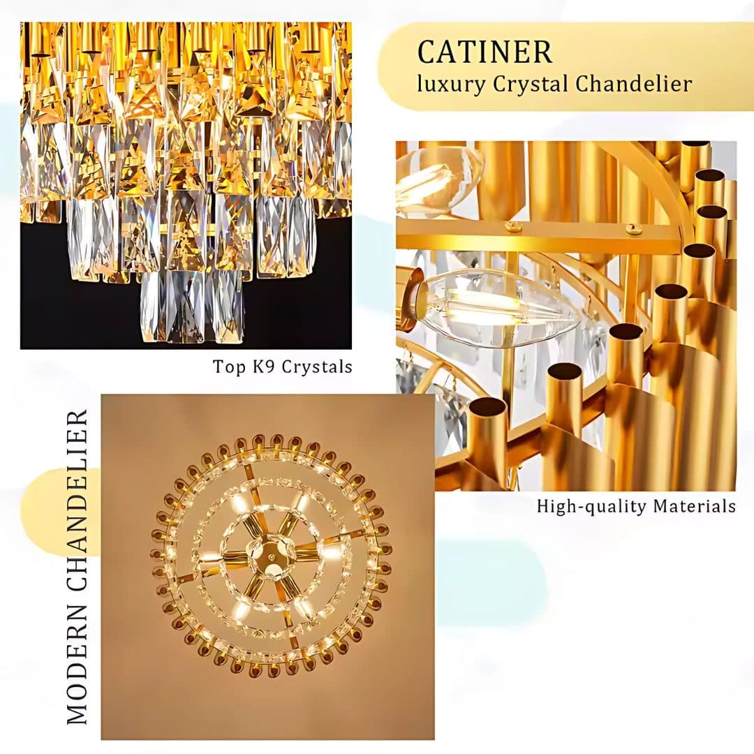 Candelabru Flippy Cristal VERSAILLES Magno 8x E14, Diametru 60cm, Auriu, Inaltime Reglabila — imagine 8