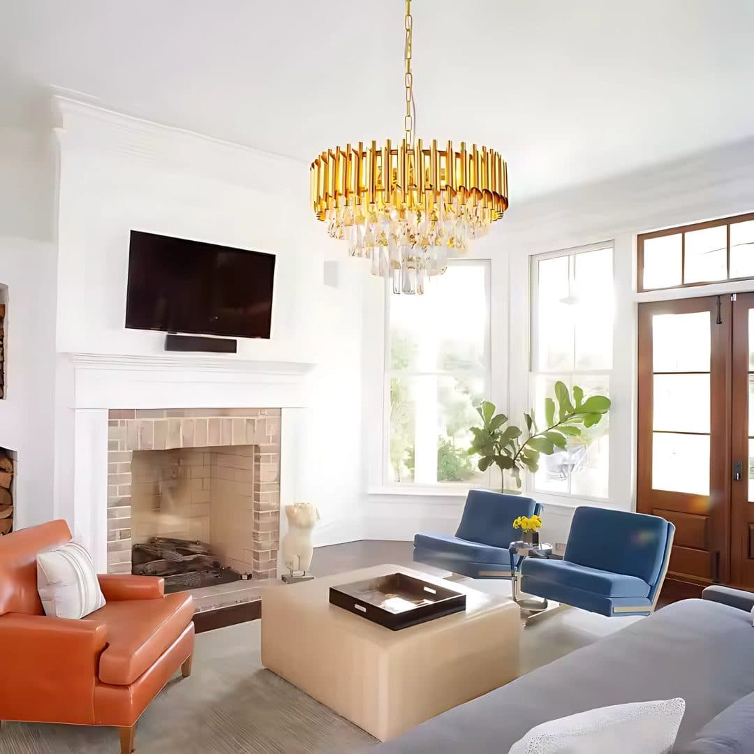 Candelabru Flippy Cristal VERSAILLES Magno 8x E14, Diametru 60cm, Auriu, Inaltime Reglabila — imagine 9