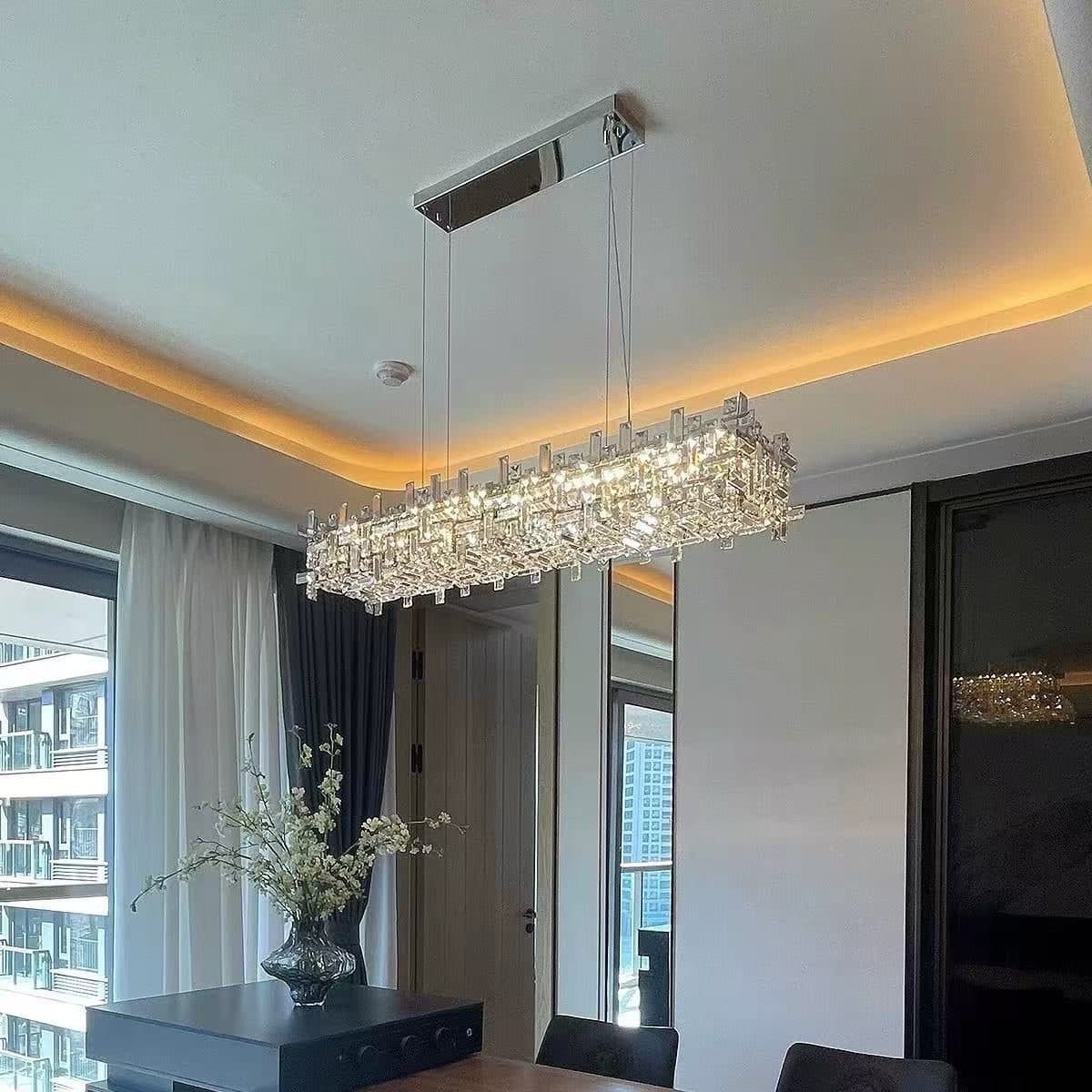 Candelabru Cristal Flippy NEXORA Regalis 10xE14 Inaltime Reglabila — imagine 1