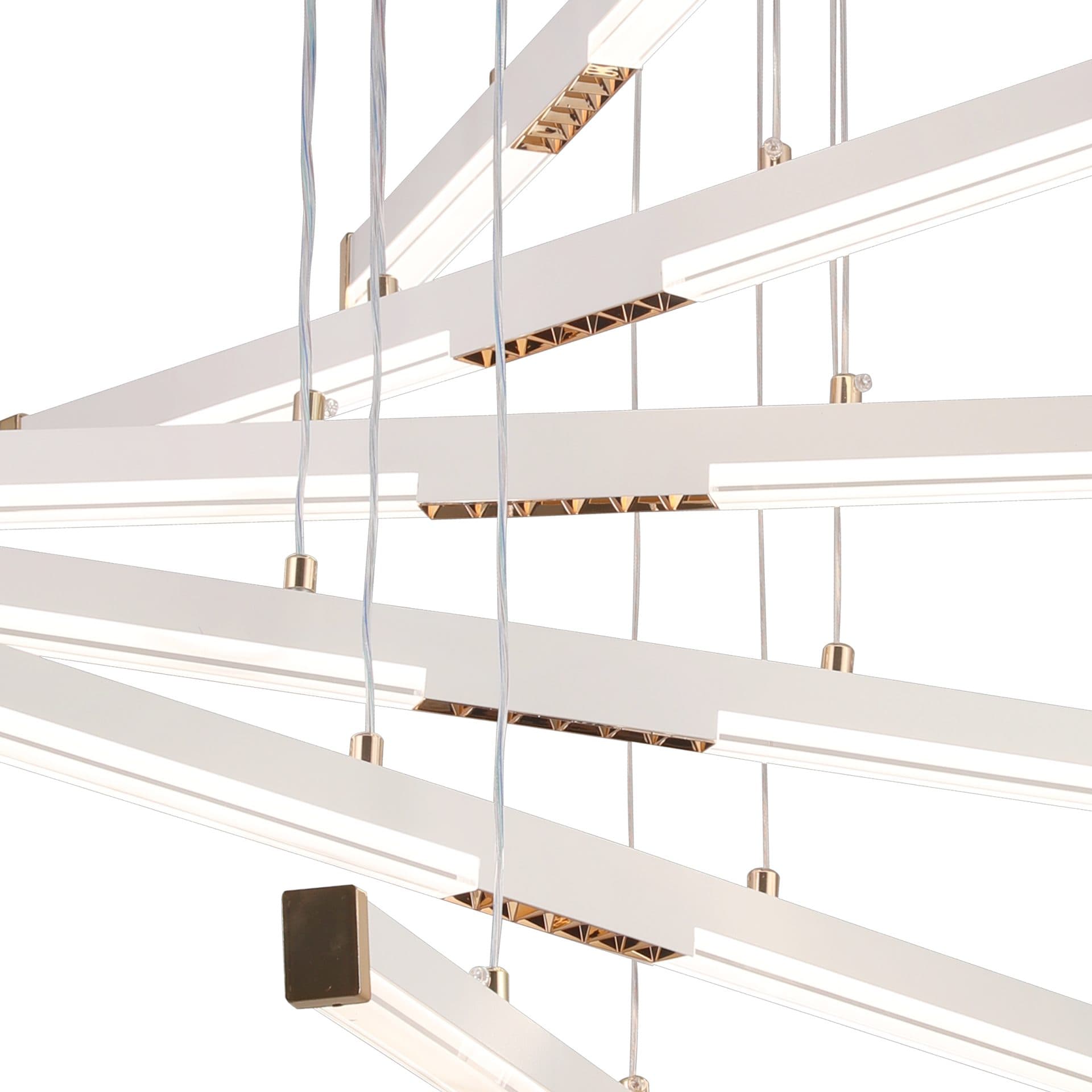 Lustra LED Suspendata Flippy Acril LT183/5WH 68W Alb Inaltime Reglabila — imagine 4